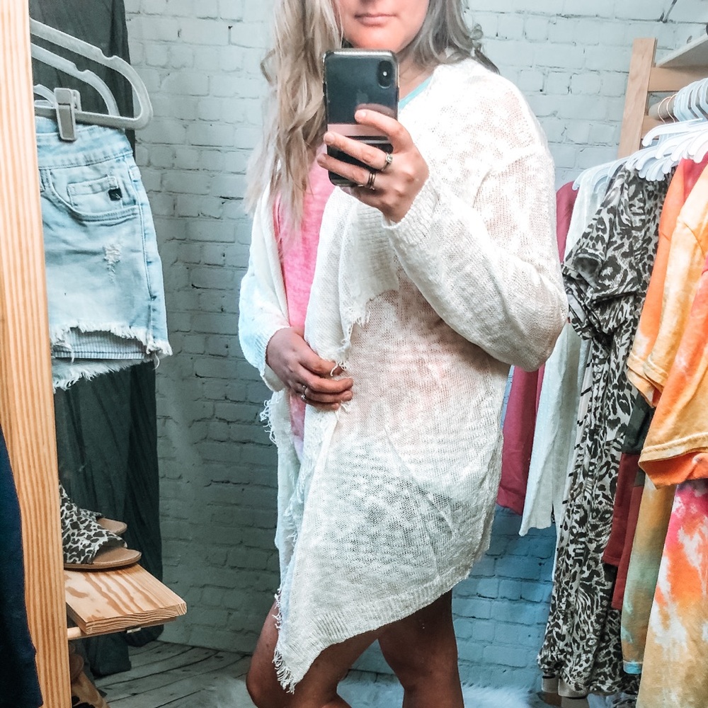 Ivory Fringe Cardigan - Picture 3 of 5